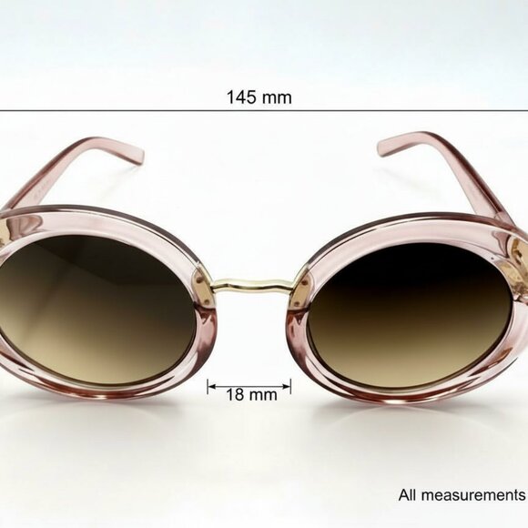 NEW JETSET Iconic Glam Trendy Designer Polarized Round Sunglasses - Rose & Gold - Picture 5 of 5
